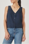 Splendid Adele Linen Blend Vest In Blue