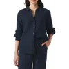 Splendid Adele Oversize Cotton Gauze Button-up Shirt In Blue