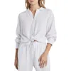 Splendid Adele Oversize Cotton Gauze Button-up Shirt In White