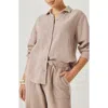 Splendid Adele Oversize Cotton Gauze Button-up Shirt In Neutral