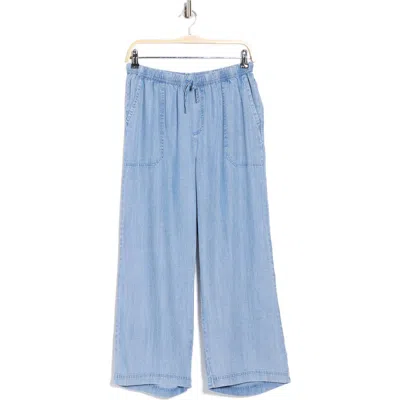 Splendid Angie Drawstring Palazzo Pants In Blue