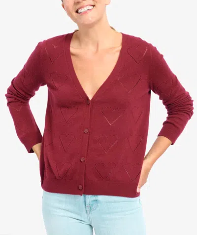 Splendid Alamo Cardigan In Burgundy In White