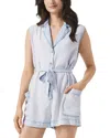 Splendid Alessi Sleeveless Romper In Bleached Indigo