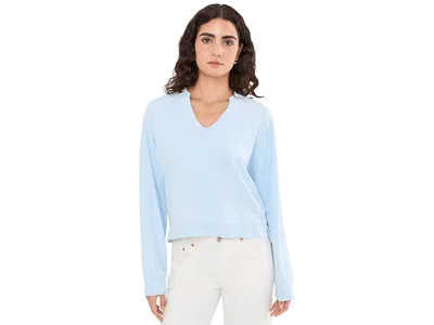 Splendid Alessia Pullover Women's Sweatshirt Bleached Indigo: Sm (women's 2-4) In Blue