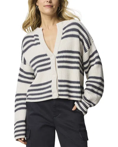 Splendid Alexandra Stripe Cardigan In White