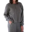 Splendid Alina Waffle Button Sweatshirt In Soft Vintage Olive Branch In Multi