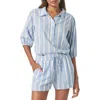 Splendid Allison Variegated Stripe Linen Blend Top