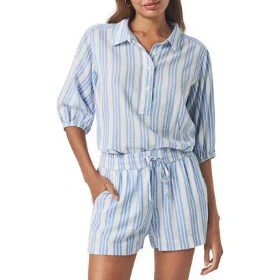 Splendid Allison Variegated Stripe Linen Blend Top