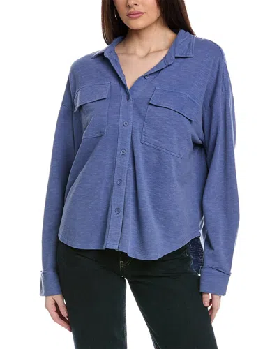 Splendid Women's Amara Terry Lounge Shirt In Dusty Blue