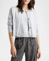 Splendid Cropped Cardigan In Ice Heather Grey