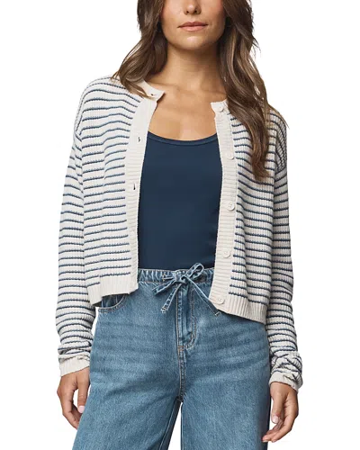 Splendid Amber Stripe Crop Cardigan In Blue