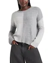 Splendid Amy Color Block Sweater In Ice Heather Grey/heather Fog