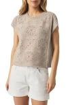 Splendid Anderson Open Stitch Sweater In Gray