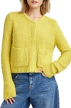 Splendid Andrea Cropped Cardigan Chartreuse
