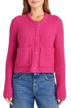 Splendid Andrea Crop Cardigan In Fuchsia