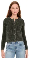 Splendid Andrea Crop Cardigan Green Spruce In Gray