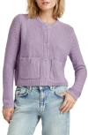 Splendid Andrea Crop Cardigan In Purple