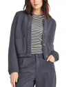 Splendid Andrea Patch Pocket Cropped Cardigan In Ash Navy