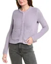 Splendid Andrea Crop Cardigan In Purple