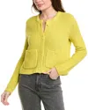 Splendid Andrea Cropped Cardigan Chartreuse In Yellow