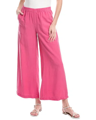 Splendid Angie Crop Linen-blend Palazzo Pant In Pink