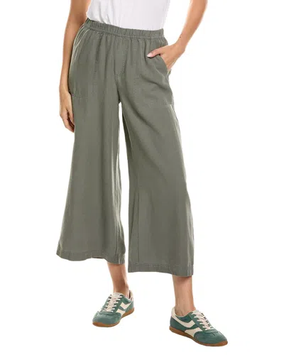 Splendid Angie Crop Linen-blend Palazzo Pant In Gray