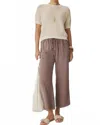 Splendid Angie Crop Wide Leg Pant In Wicker In Neutral