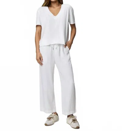 Splendid Angie Crop Wide Leg Pants In White