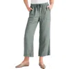 Splendid Angie Crop Wide Leg Pants In Olive Brown