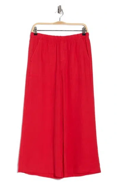 Splendid Angie Cropped Palazzo Pants In Red