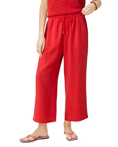 Splendid Stella Paperbag Linen Wide Leg Pants In Red