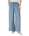 Splendid Angie Drawstring Palazzo Pants In Blue