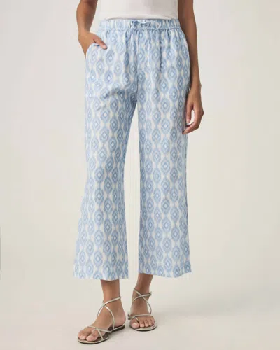 Splendid Angie Ikat Crop Wide Leg Pant In Steel Blue Ikat In Multi