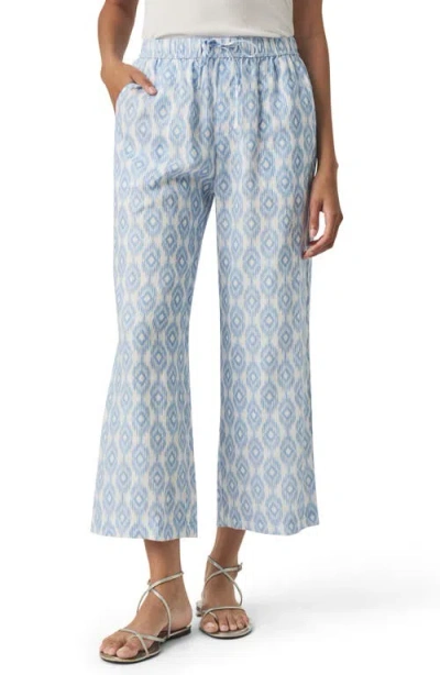 Splendid Angie Ikat Print Linen Crop Wide Leg Pants