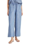 Splendid Angie Straight Leg Pant In Indigo Wash In Animal Print