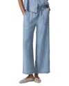 Splendid Angie Tie Waist Chambray Pants In Bleached Indigo