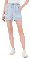 Splendid Andie Indigo Drawstring Shorts In Bleached Indigo