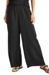 Splendid Angie Crop Palazzo Pants In Black