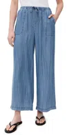 Splendid Angie Tie Waist Chambray Pants In Indigo
