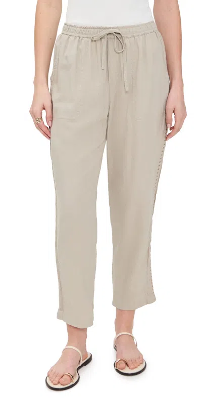 Splendid Angie Straight Crochet Pants Fawn