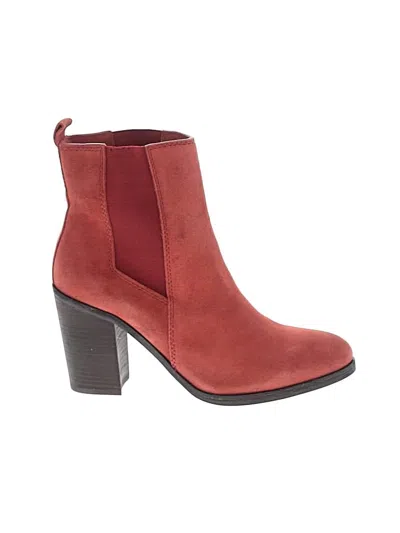 Pre-owned Splendid Ankle Boots In Burgundy