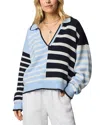 Splendid Arden Striped Polo Sweater In Blue