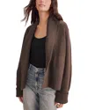Splendid Aria Open Front Sweater Jacket In Brown