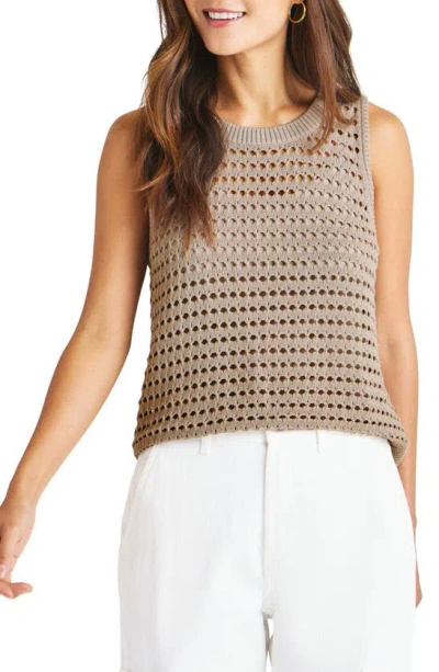 Splendid Asher Open Knit Sleeveless Top In Rattan