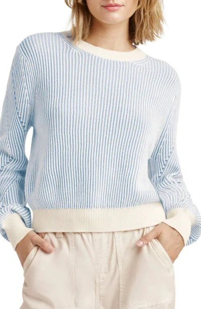 Splendid Ashlyn Rib Cotton Sweater In Moonstone/star