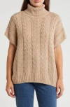 Splendid Aspen Sleeveless Turtleneck Sweater In Camel
