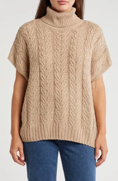 Splendid Aspen Sleeveless Turtleneck Sweater In Camel