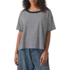 Splendid Astrid Stripe Boxy Ringer T-shirt In White