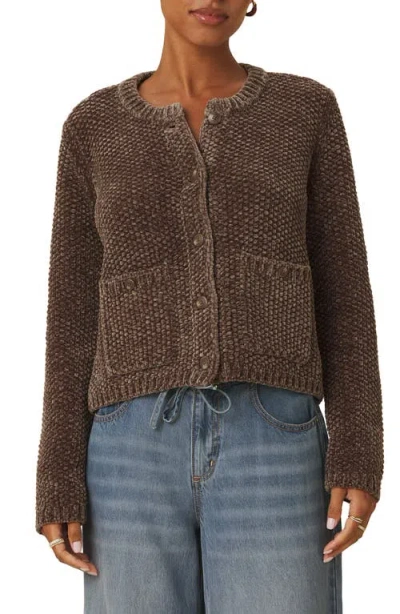 Splendid Aubrey Chenille Cardigan In Brown
