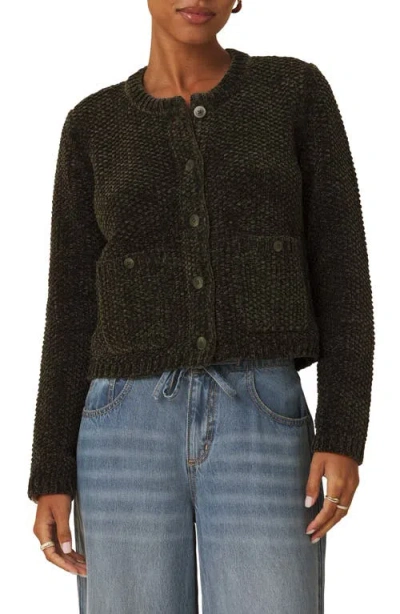 Splendid Aubrey Chenille Cardigan In Black
